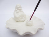 Incense holder chinese buddha on a scale white
