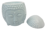 Keramische Boeddha Hoofd Oliebrander Lichtblauw (Luxe)