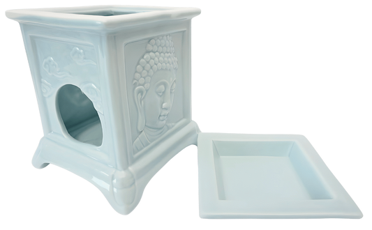 Lichtblauwe Boeddha Oliebrander – Luxe