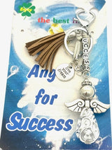 Light Brown "SUCCESS" Angel Keychain with Tassel