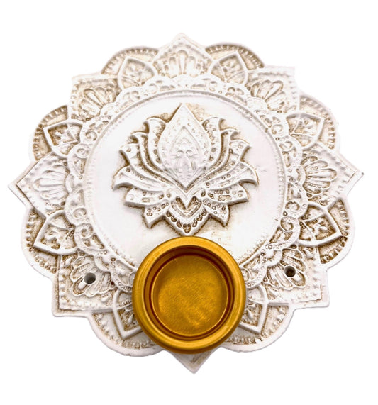 Witte Lotus Wierookhouder voor Stokjes &amp; Kegels Set (6 stuks)