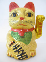 Lucky Glitter Cat Gold with Moveable Arm (Large)