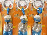 Lucky Maneki Neko Cat Keychain with Blue Tassel (6pcs)