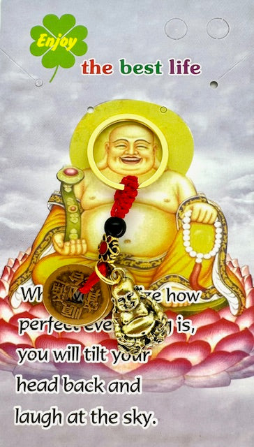 Lucky Coins Buddha Keychain (Gold)