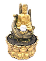 Meditation Led Lighting Golden Buddha on Hand Fountain Large (17041)