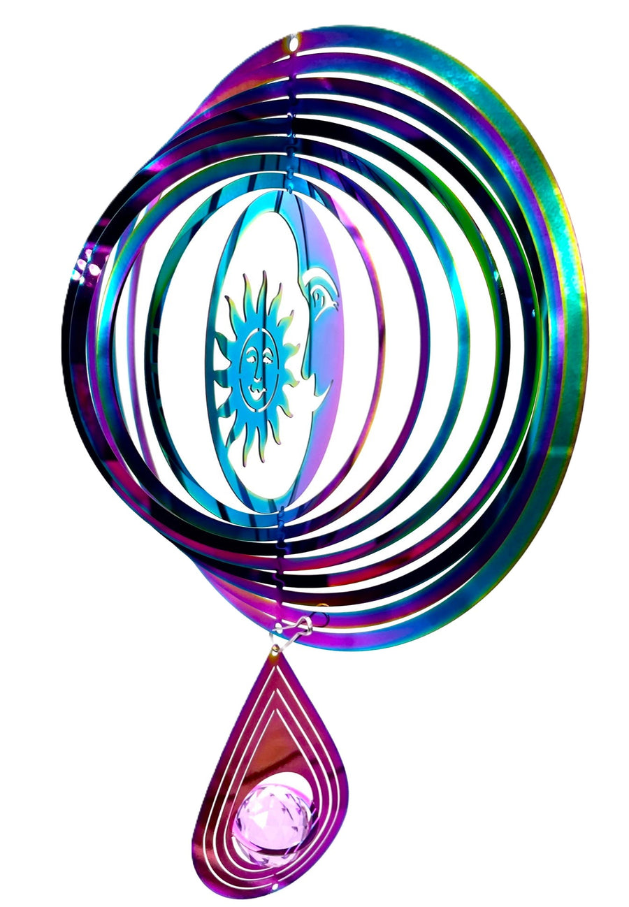 Middle Cosmo Wind Spinner Sun &amp; Moon - Rainbow Drop