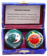 Meridiaankogels groen met Zon &amp; Maan - 4cm