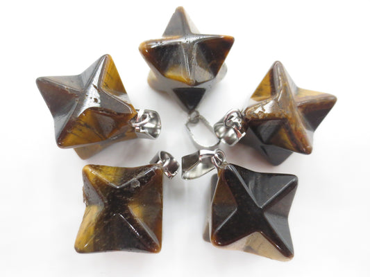Gemstone Meteor Pendant - Tiger Eye (5 pieces)