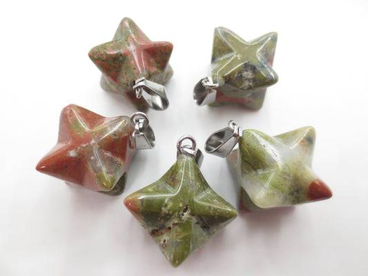 Gemstone Meteor Pendant - Unakite (5 pieces)