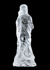 Crystal Glass Mother and Child Statue with Chain – 10 cm