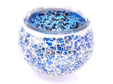 Mosaic Glass Tealight Candle Holders - Aurora Glow