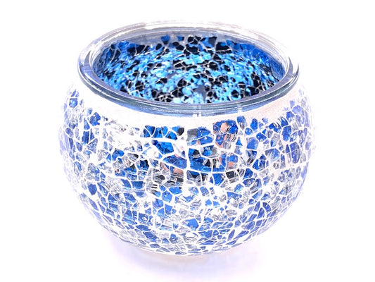 Mosaic Glass Tealight Candle Holders - Aurora Glow