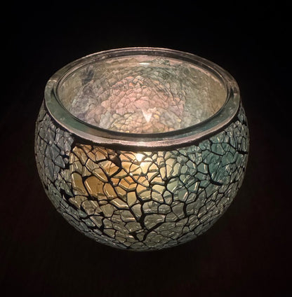 Mozaïek Glazen Theelichthouders - Jade