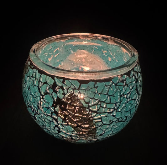 Mozaïek Glazen Theelichthouders - Ocean Goud