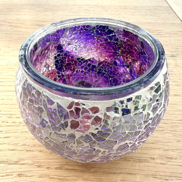 Mozaïek Glazen Theelichthouders - Paars