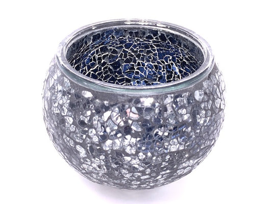 Mosaic Glass Tealight Candle Holders - Black