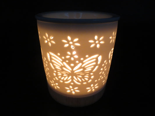 Ceramic Butterfly Oil Burner White