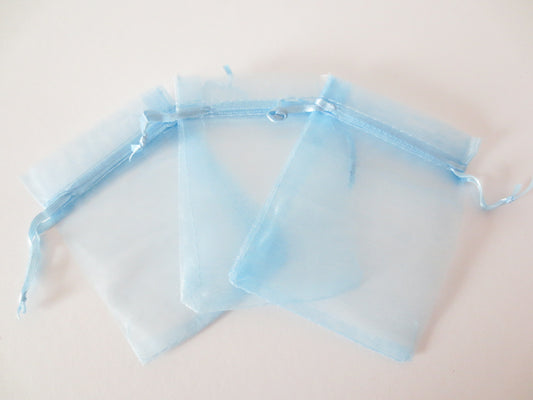 Organza Gift Bag 10 x 15 cm - Light Blue (100pcs)