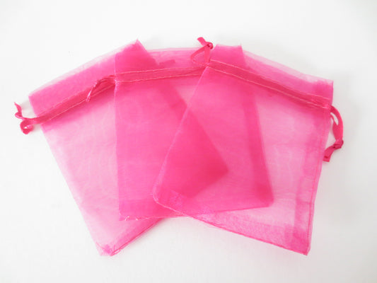 Organza Zakjes 7.5 x 10 cm - Fuchsia (100st)