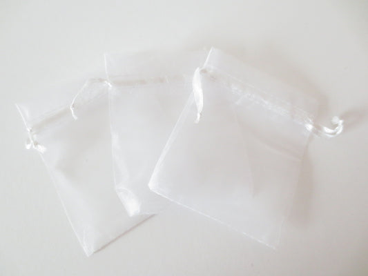 Organza Gift Bag 7.5 x 10 cm - White (100pcs)