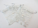 Organza Zakjes Hartjes Wit - 13cm x 20cm