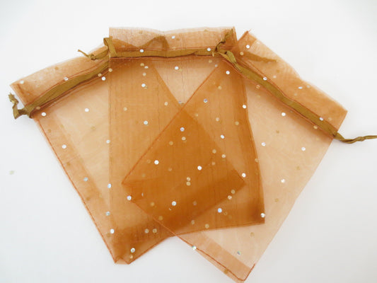 Brilliant Organza bag Brown - 13cm x 20cm