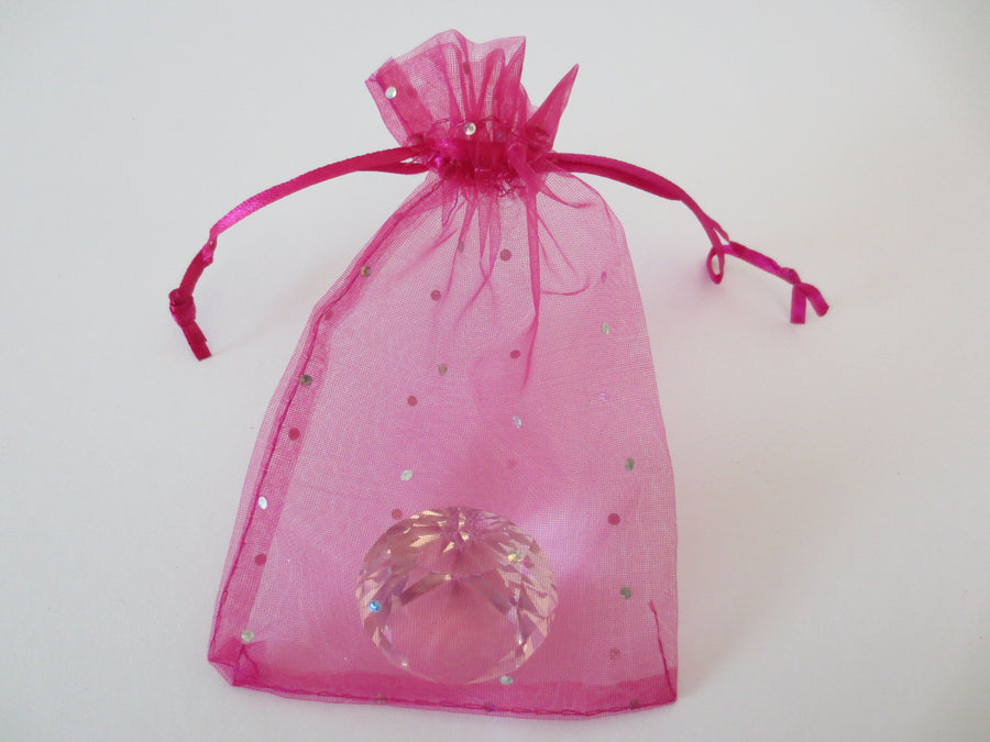 Organza Zakjes Stippeltje Fuchsia - 13cm x 20cm