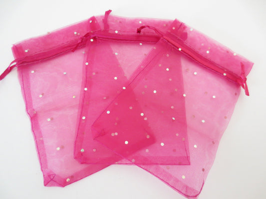 Brilliant Organza bag Fuchsia - 10cm x 15cm
