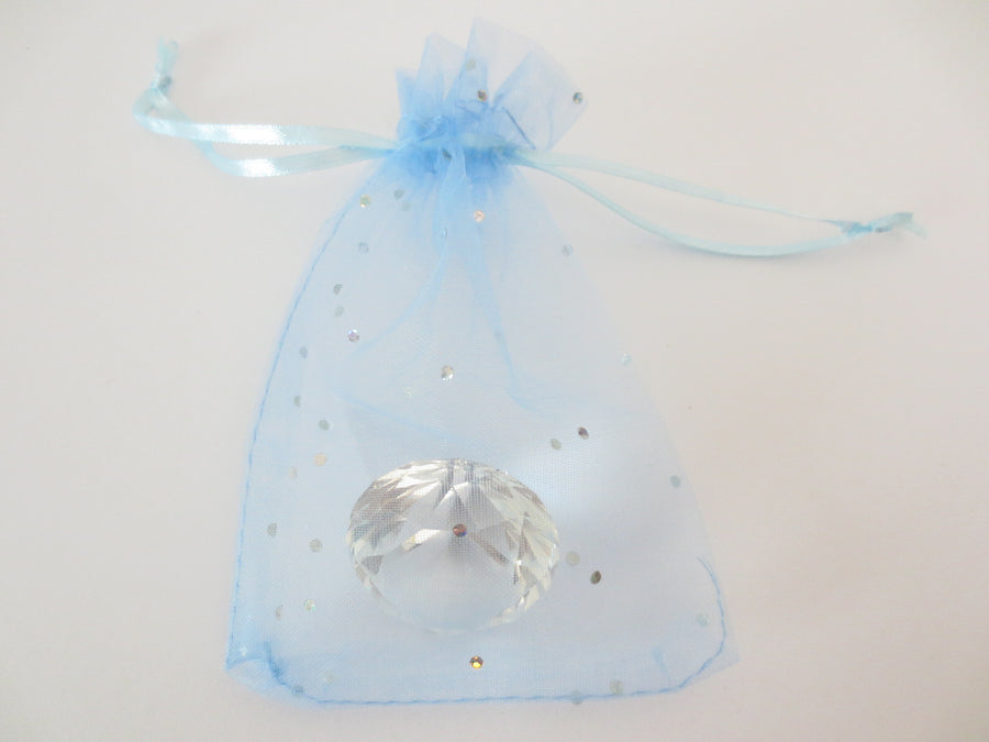 Organza Zakjes Stippeltje Licht Blauw - 13cm x 20cm