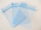 Organza Zakjes Stippeltje Licht Blauw - 13cm x 20cm