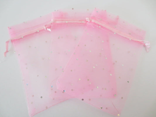 Brilliant Organza bag Pink - 10cm x 15cm