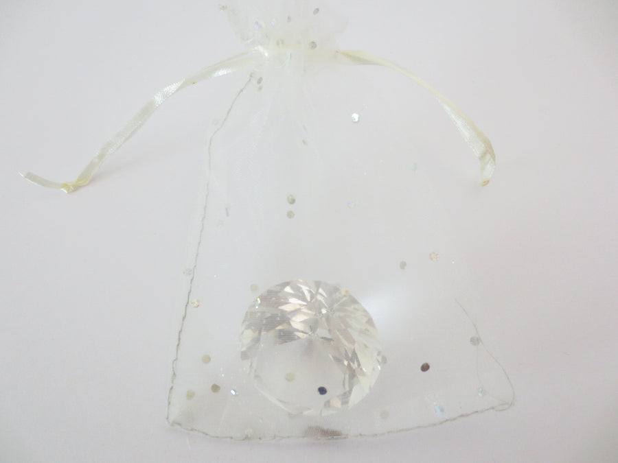 Organza Zakjes Stippeltje Wit - 13cm x 20cm