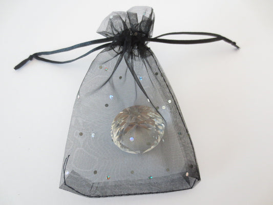 Organza Zakjes Stippeltje Zwart - 13cm x 20cm