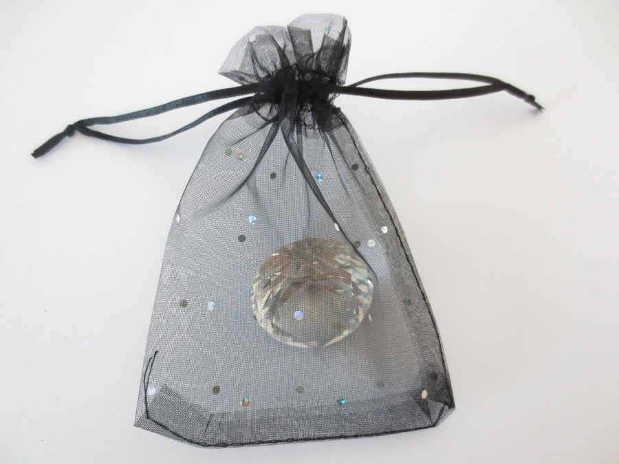 Organza Zakjes Stippeltje Zwart - 13cm x 20cm