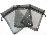 Organza Zakjes Stippeltje Zwart - 13cm x 20cm
