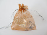 Organza zakjes vlinder Bruin - 13cm x 10cm