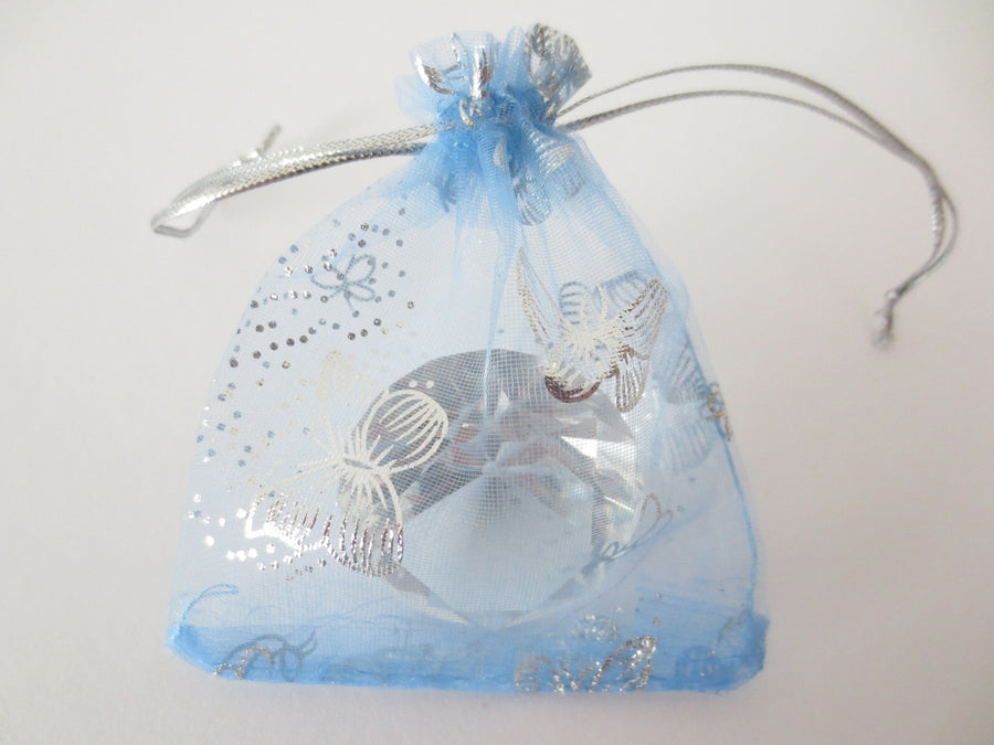 Organza zakjes vlinder Licht Blauw - 10cm x 15cm