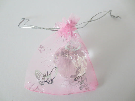 Organza zakjes vlinder Roze - 10cm x 15cm