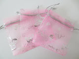 Organza zakjes vlinder Roze - 13cm x 20cm