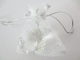 Organza zakjes vlinder Wit - 13cm x 20cm