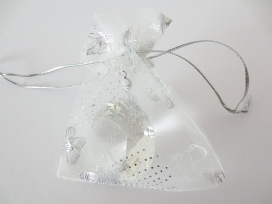 Organza zakjes vlinder Wit - 13cm x 20cm