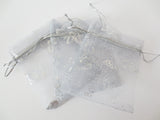 Organza zakjes vlinder Zilver - 7.5cm x 10cm
