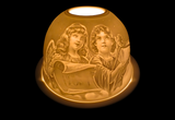 Porcelain Tea Light Holder 2 Cupids Music 9 cm