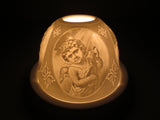 Porcelain Tea Light Holder Cupid Music 8 cm