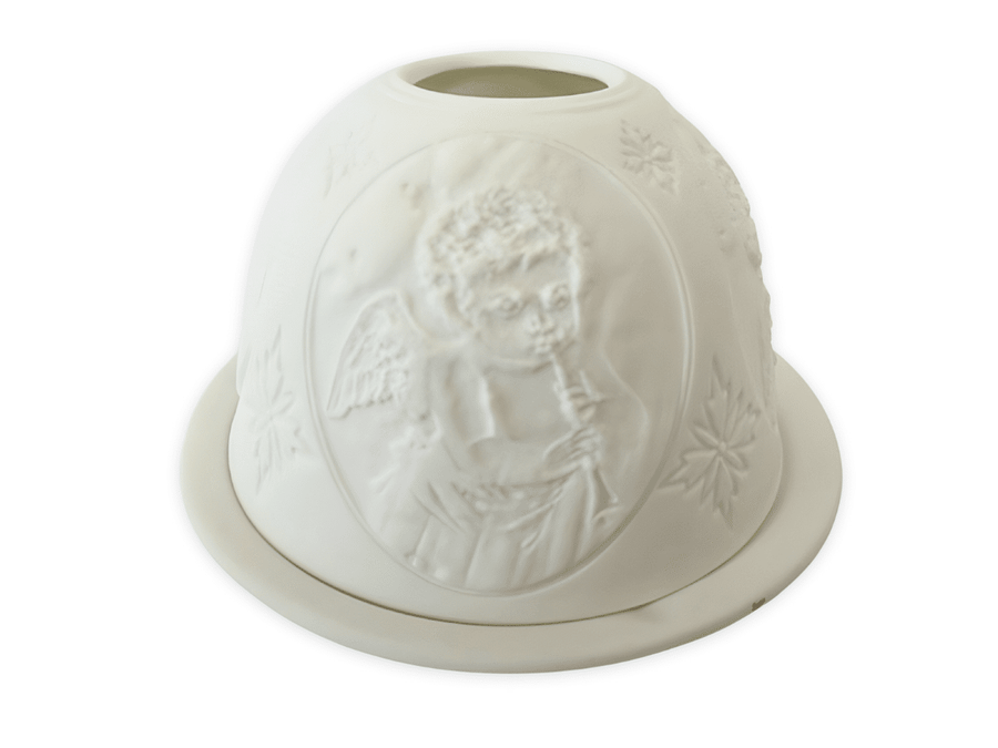Porcelain Tea Light Holder Cupid Music 8 cm