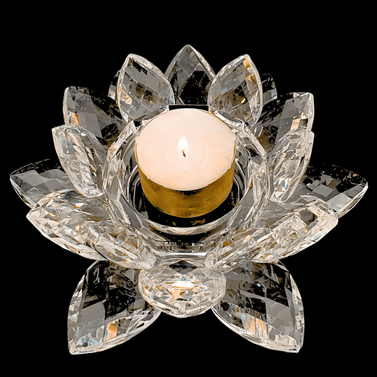 Crystal Lotus Tea Light Holder (Large)