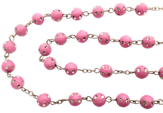 Rozenkrans roze Rond met diamanten