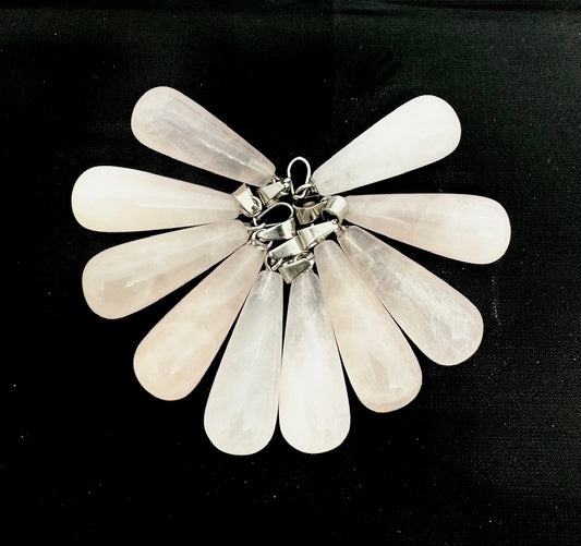 Rose Quartz Teardrop Pendant (10pcs)