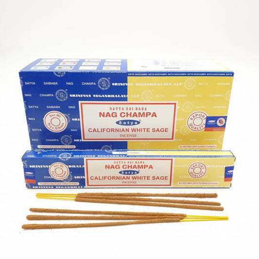 Satya Sai Baba - Nag Champa &amp; Californische Witte Salie 16g