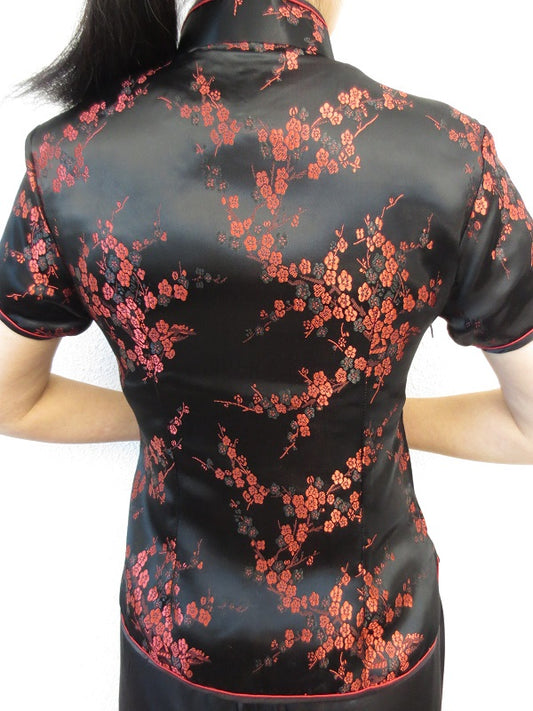 Shanghai blouse blossom black/red